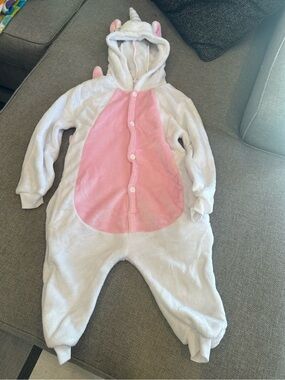 Pat- Pat Kids' Plush Unicorn One-Piece Romper Costume